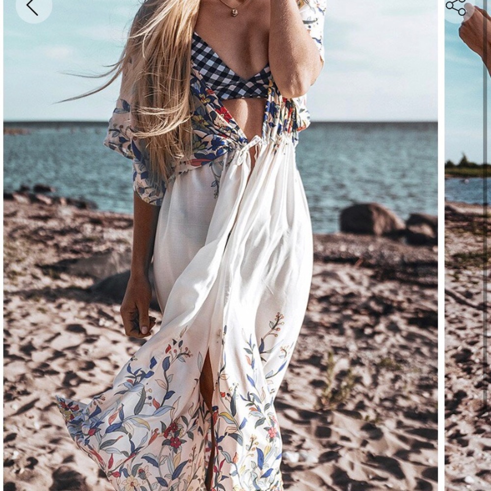 NWT White Floral Cupshe Beach Cover Up 🌸🏝💕